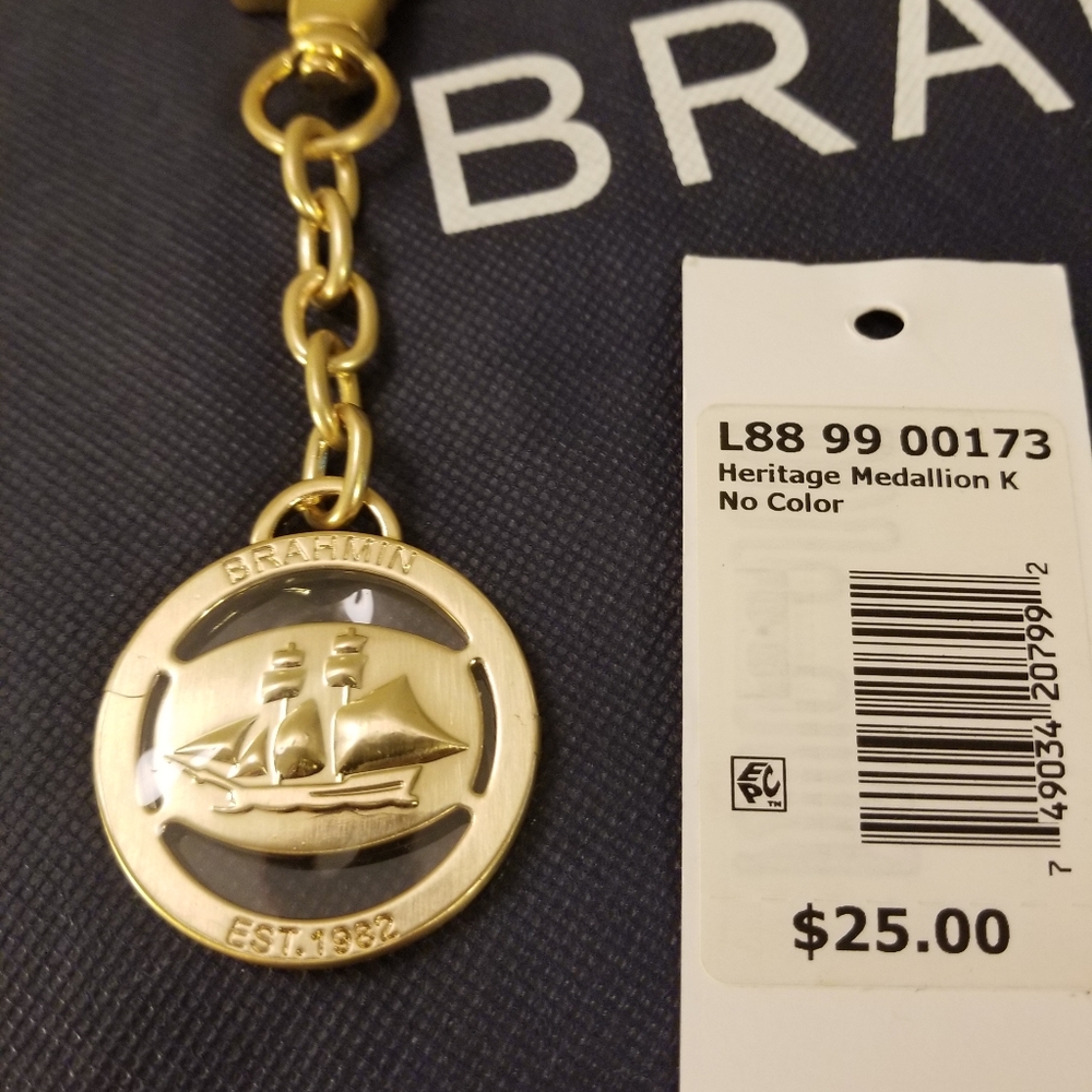 BRAHMIN HERITAGE MEDALLION KEYCHAIN  "NEW"